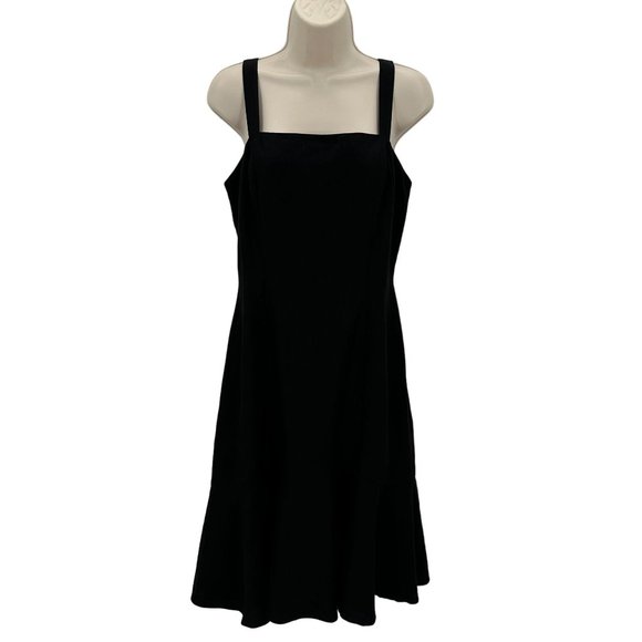 Ann Taylor Loft Womens Linen Blend Strap Sleeve Back Zip Tulip Hem Dress Size 6 - Picture 1 of 8